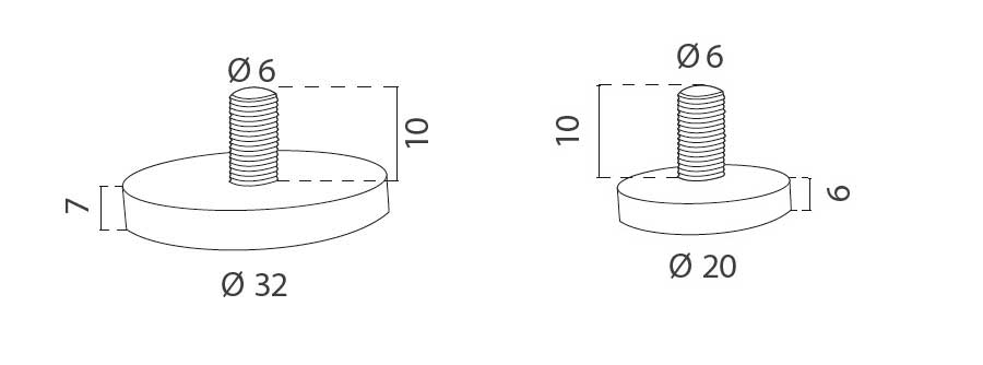 Base Magnética Neodimio Acero medidas