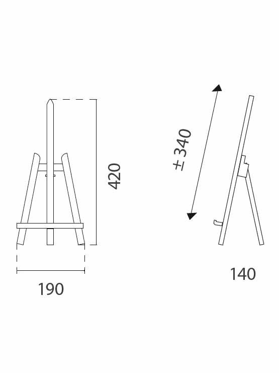 Caballete Sobremesa 420 mm económico medidas