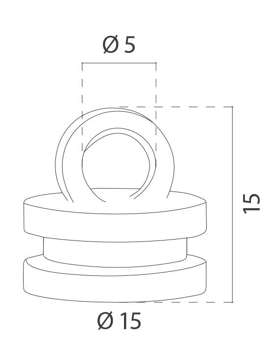 Imán Circular con Gancho Cerrado medidas