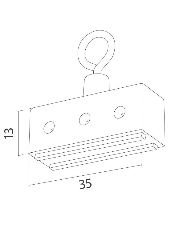 Medidas del imán rectangular con gancho