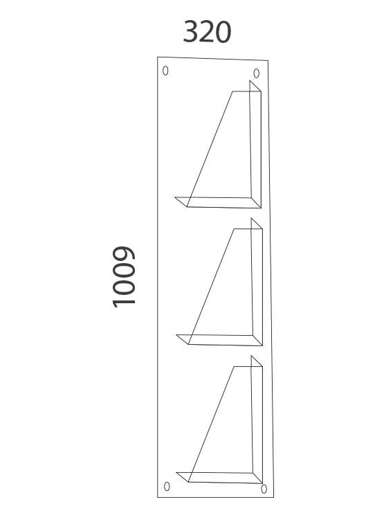 Porta Catálogos para fijar en pared flash medidas