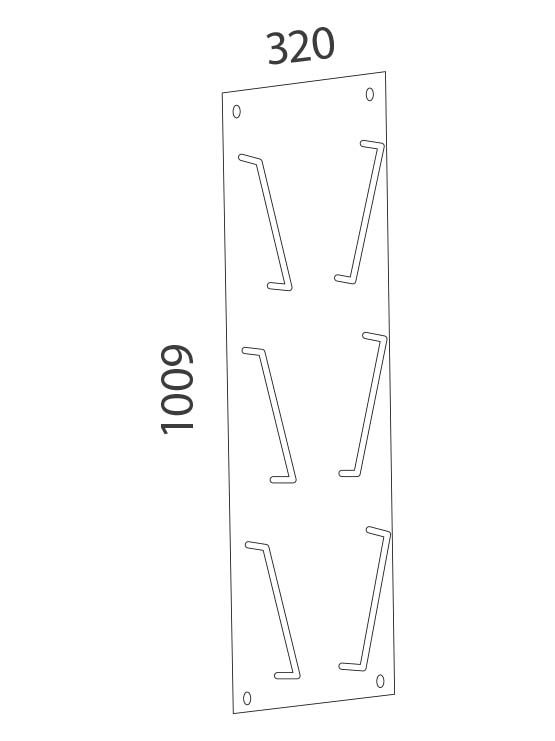 Porta Catálogos para fijar en pared line medidas
