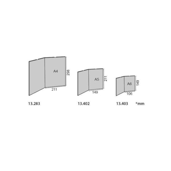 Porta Menú Doble Sobremesa. Esquema modelos A4, A5 y A6