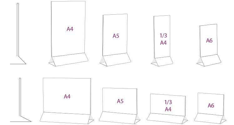 Porta menu para bares y restaurantes medidas