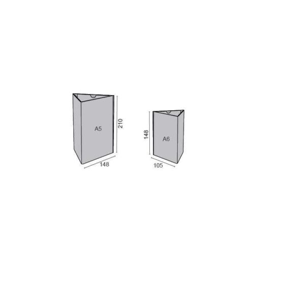 Porta menú triangular de sobremesa 2025