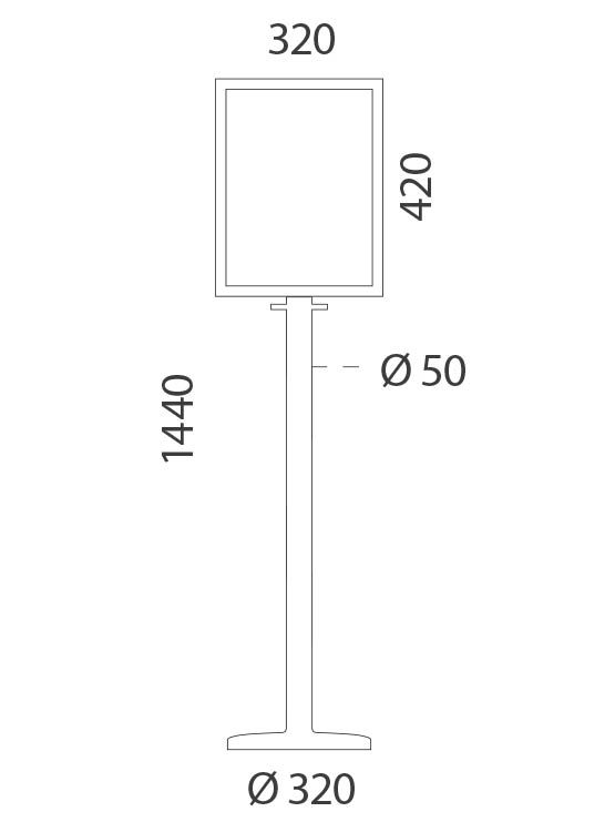 Poste para Cordón con Marco vertical medidas