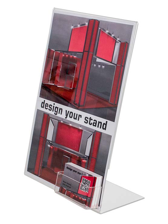 Soporte publicidad con dispensador de tarjetas de visita (5 unidades)