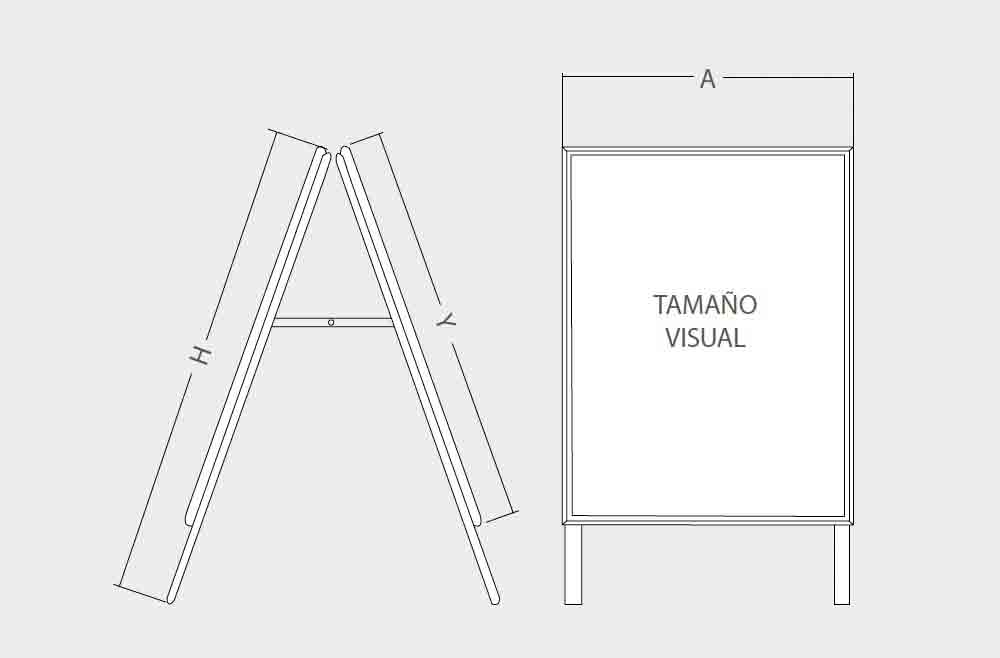 Caballete Publicitario Económico de aluminio doble cara