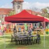 Carpa plegable Acero 3 metros roja