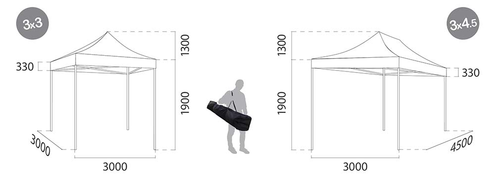 carpa plegable de aluminio medidas