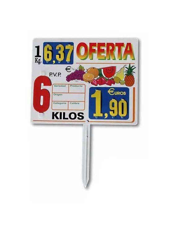 Cartel Porta Precio Frutería