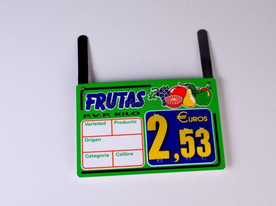 Cartel Precio Frutas con Ganchos