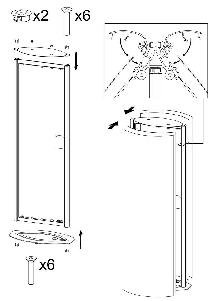 Columna publicitaria curva modelo Nantes