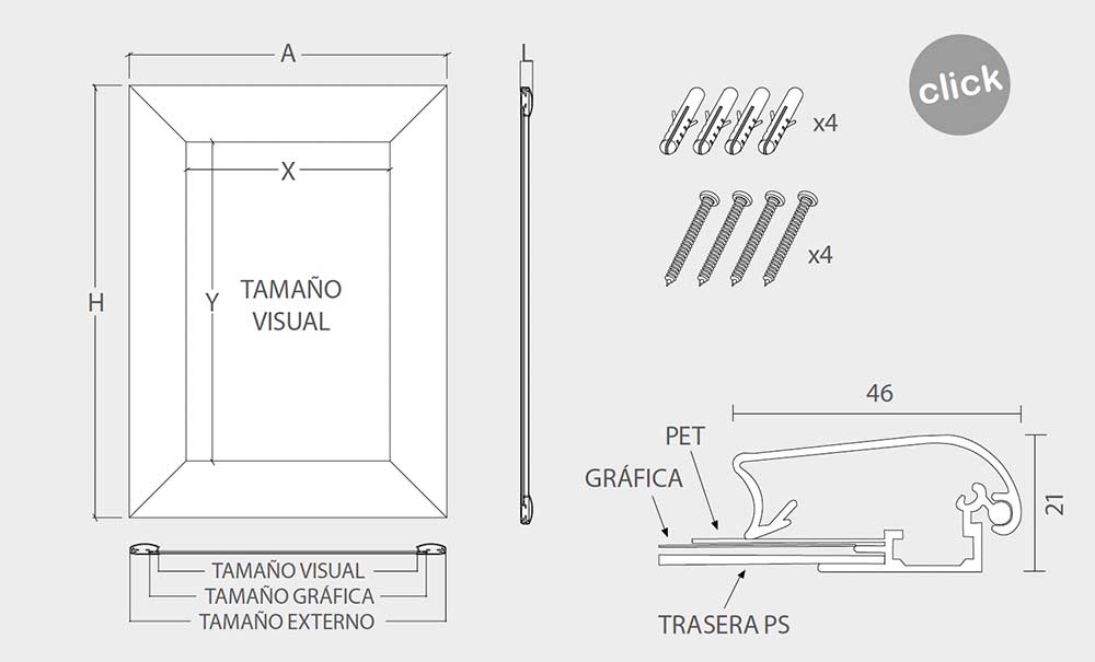 Diagrama marco 46 mm