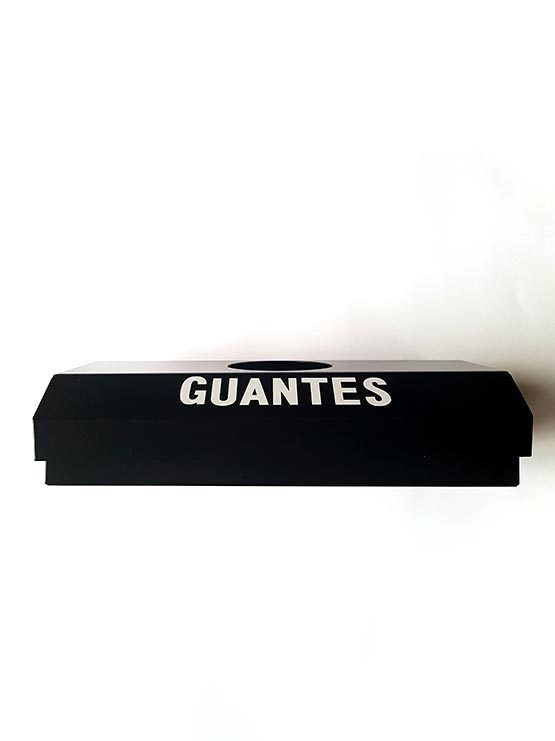 Dispensador de Guantes negro metálico frente