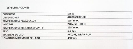 Envolvedora de Film Transparente caracteristicas imagen 6