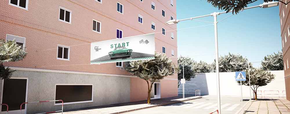 Mini Soporte para publicidad en exteriores ejemplo