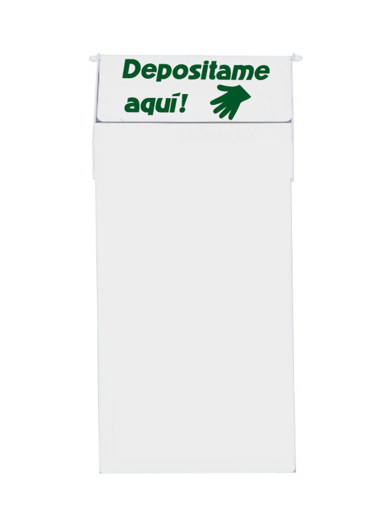 Papelera Basculante frontal blanca