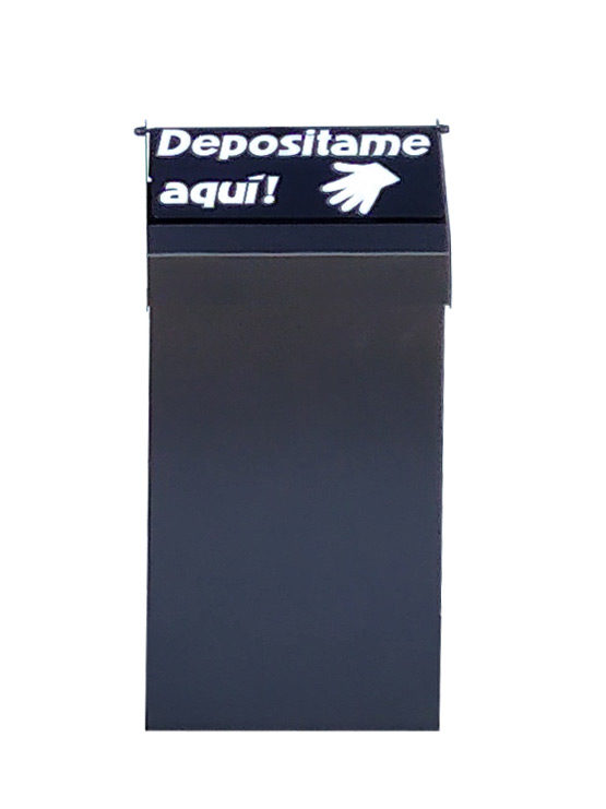 Papelera Basculante frontal negra