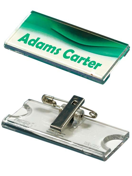 Porta ID con imperdible y clip pequeño