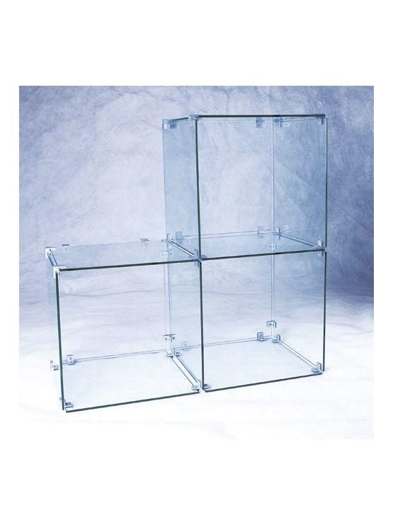 Sistema de sujeción CUBE para expositores de cristal