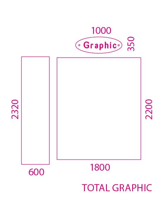 Stand con mostrador medidas gráfico