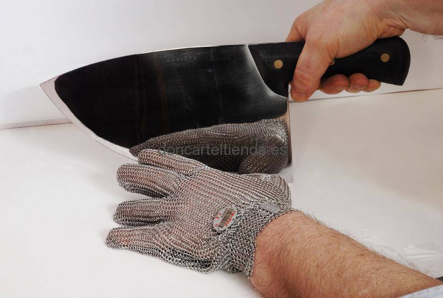 Guantes Anti Corte de Malla fabricados en acero inoxidable