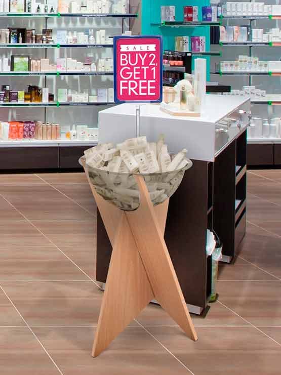 Dispensadores promocion producto Promo Bol Madera 2019