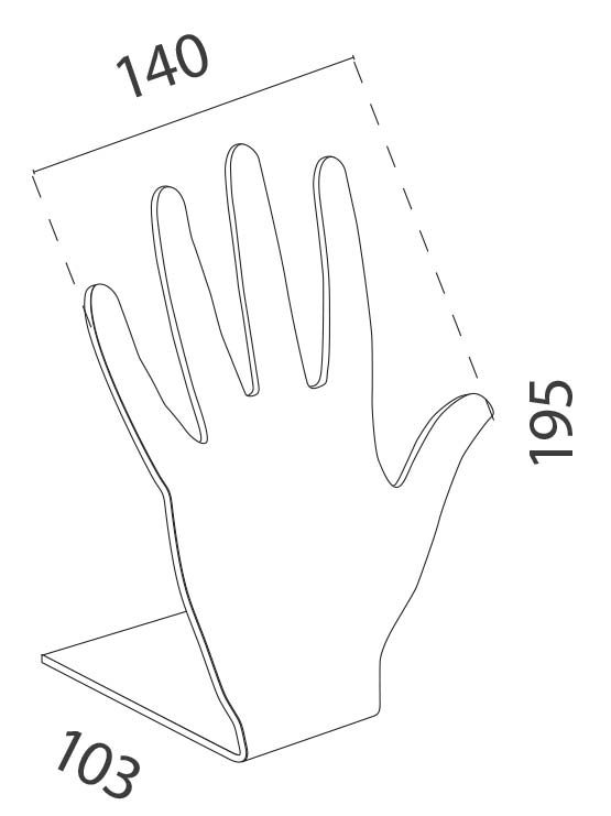 Expositor de metacrilato para Anillos medidas