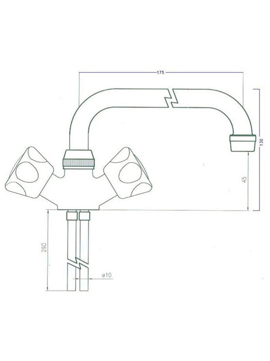 Grifo Monobloc Caño Bajo medidas