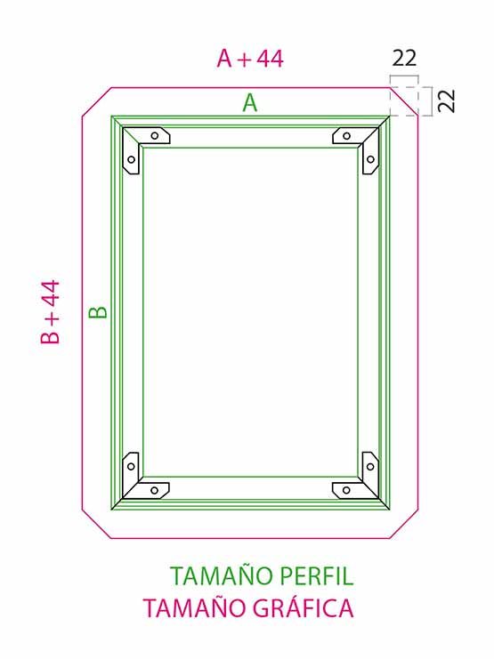 Marcos decorativos de pie tamaño gráfica