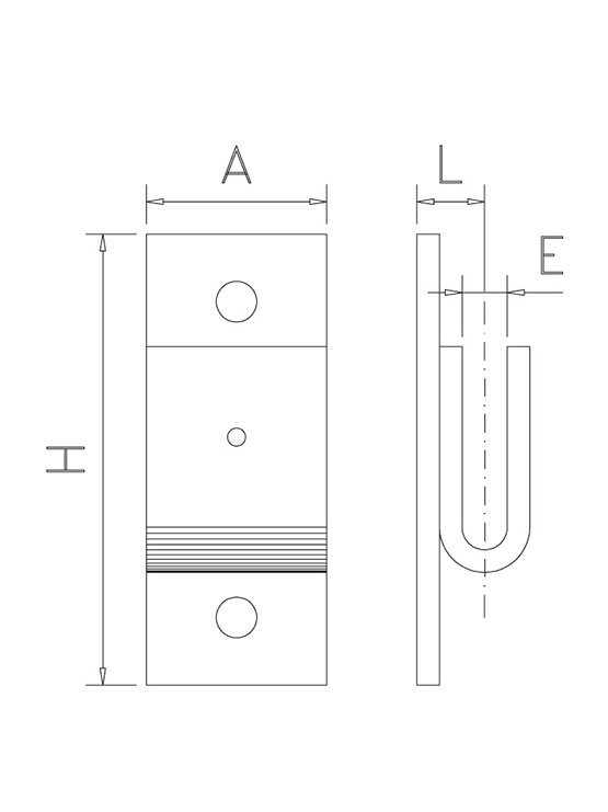 Soporte Central para Pletina medidas