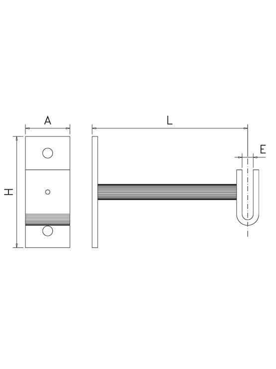 Soporte Recto para Pletina medidas