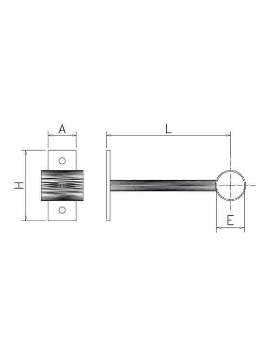 soporte recto para tubo inox imagen 2