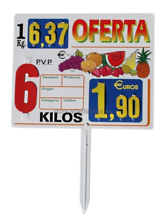 Cartel Porta Precio Fruteria California