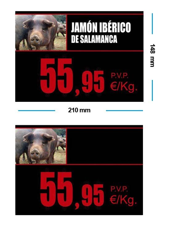 PortaPrecios Charcutería ESTANDAR