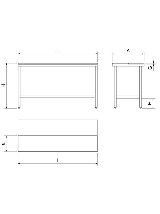 Mesa Mural de Preparación con Entrepaño plano 2018