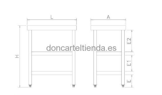 Mesa Inox Dos Entrepaños Especial Charcutería imagen 2