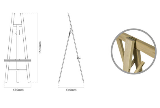 Caballete de Madera 1560 x 580 mm imagen 3