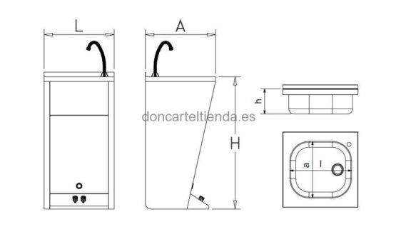 Lavamanos Registrable con Pedestal Doble Pulsador imagen 2