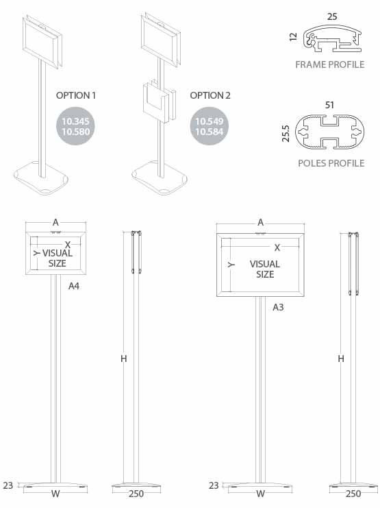 Porta Menú Doble Cara medidas