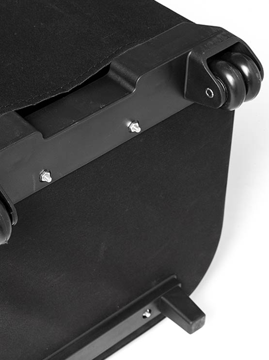 Detalle ruedas caja carretilla para PhotoCall GRANDE VELCRO impreso pop-up 2023