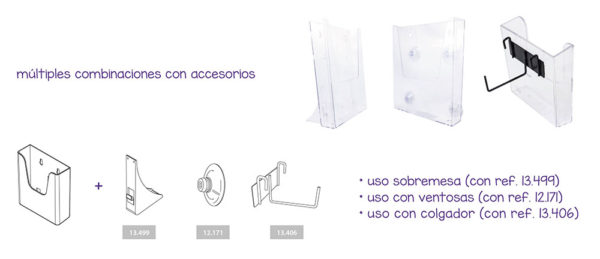 Dispensador de Catálogos en plástico transparente (10 unidades)