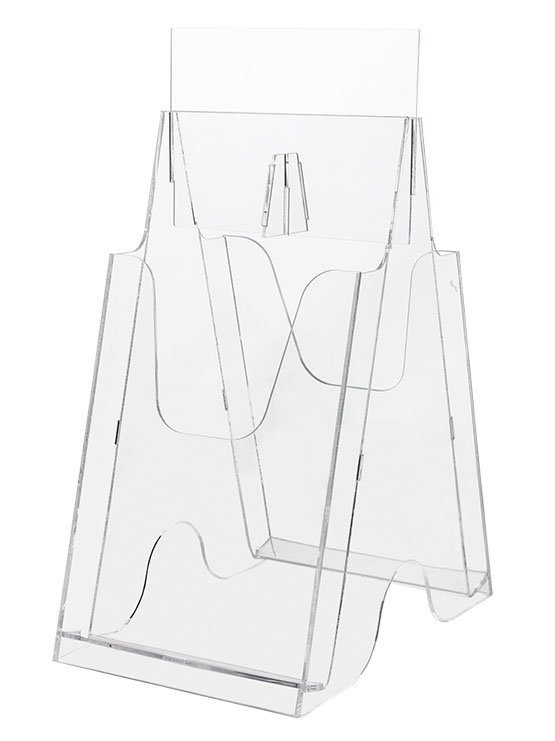 Expositor de Folletos Plástico Transparente doble