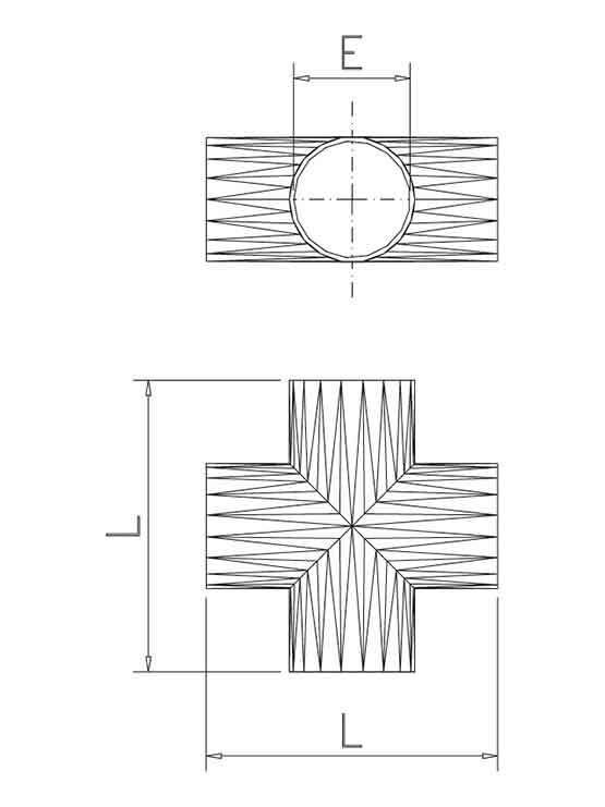 Cruces para Tubo medidas