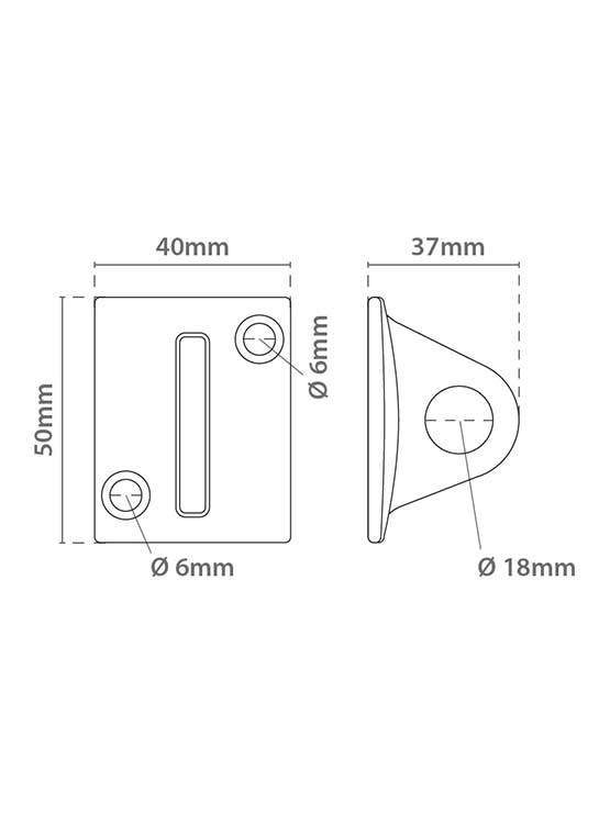 Soporte de Pared para Cordón medidas