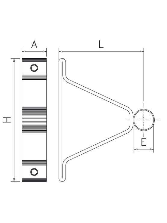 Soporte Puente con Trasera para Tubo medidas