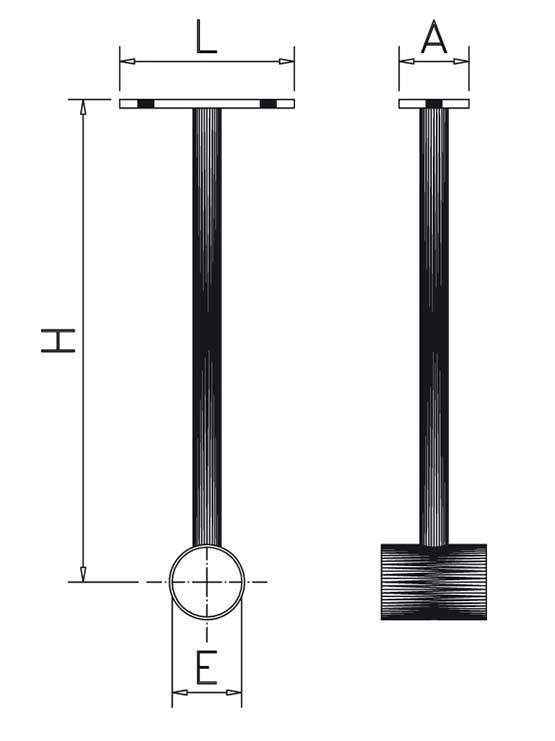 Tirante de Techo para Tubo medidas 2