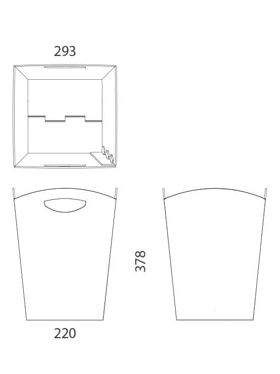 Papelera medidas