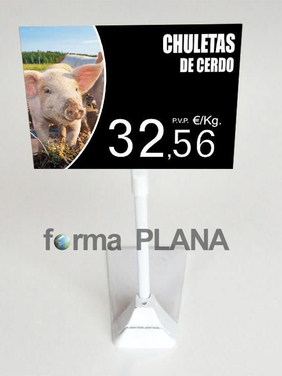 Portaprecios cerdo plana texto